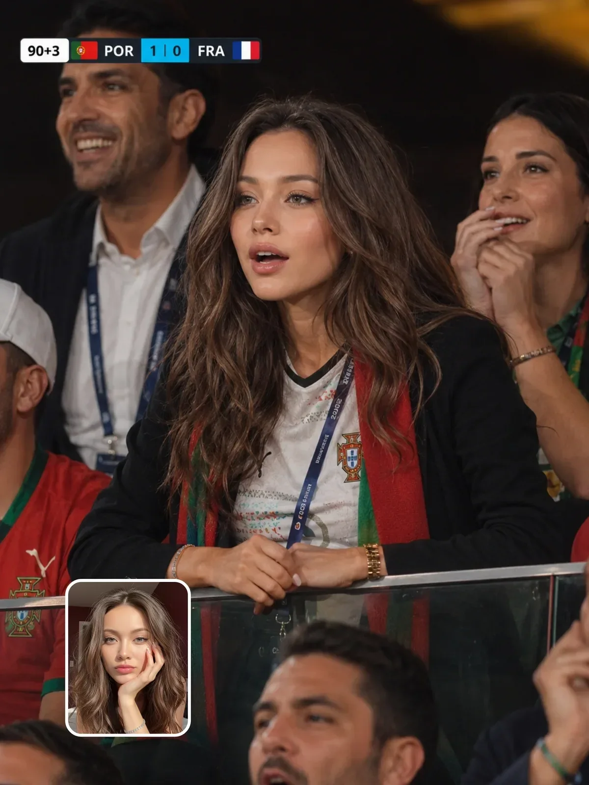 Live football broadcast spectator shot, Ergebnis eines ChatGPT Prompts