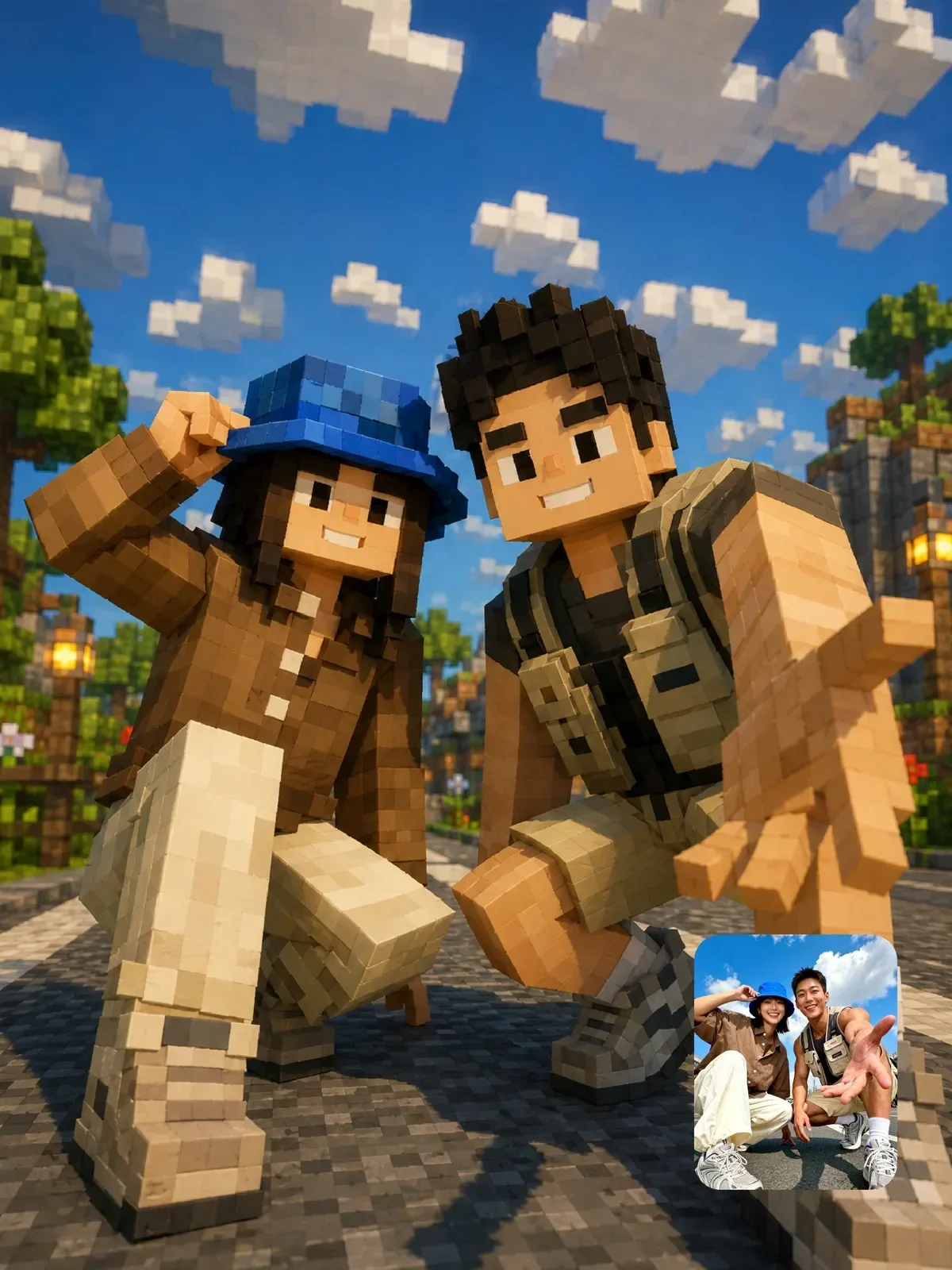 Photo to cinematic Minecraft world, Ergebnis eines ChatGPT Prompts
