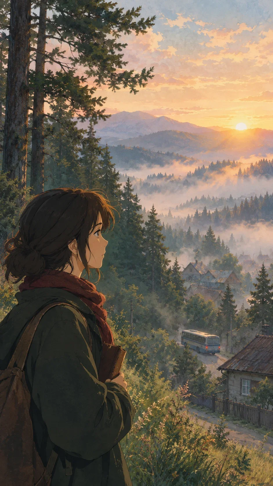 Sunrise over the misty valley, Ergebnis eines ChatGPT Prompts