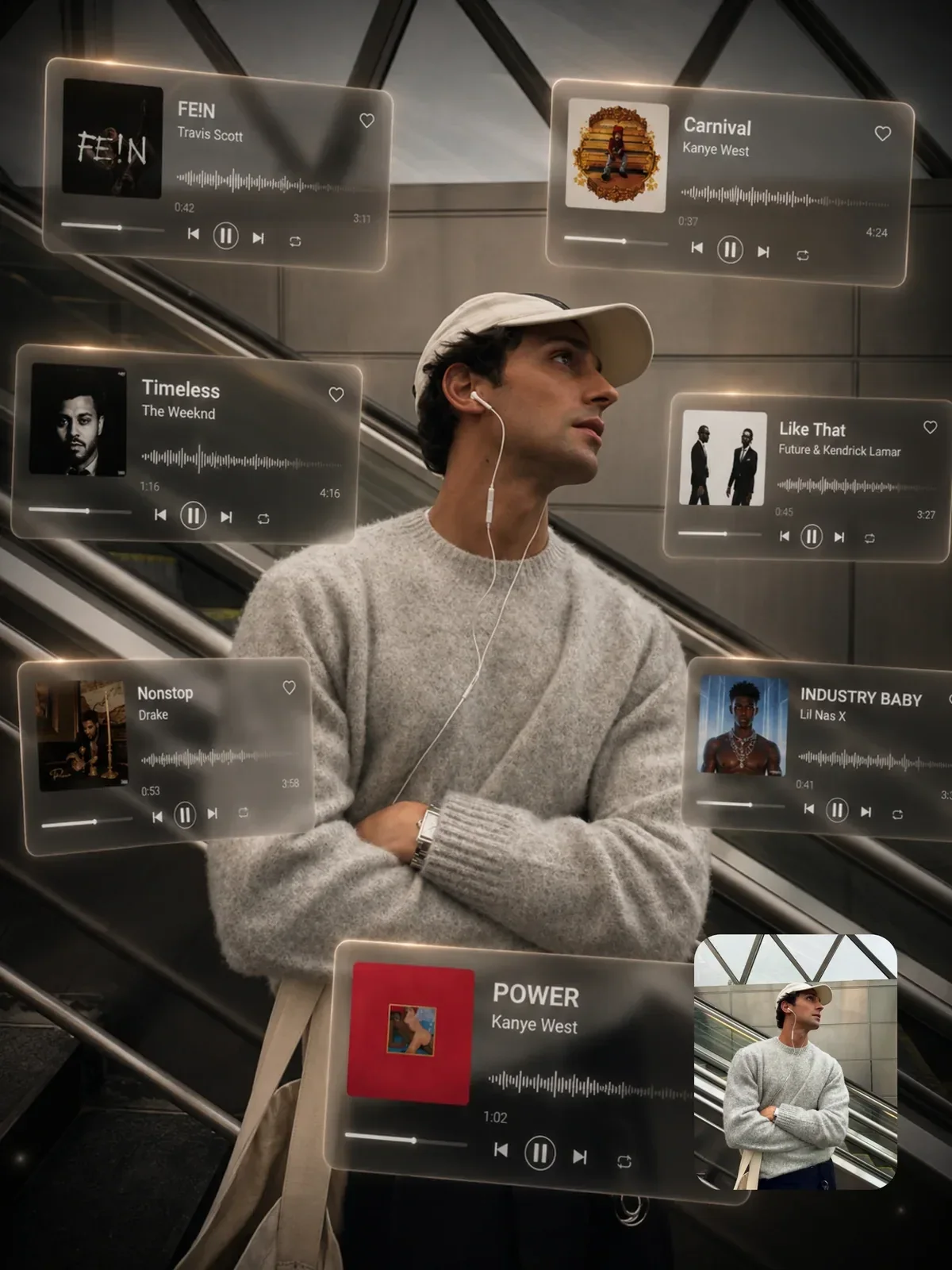 AR music player experience portrait, Ergebnis eines ChatGPT Prompts