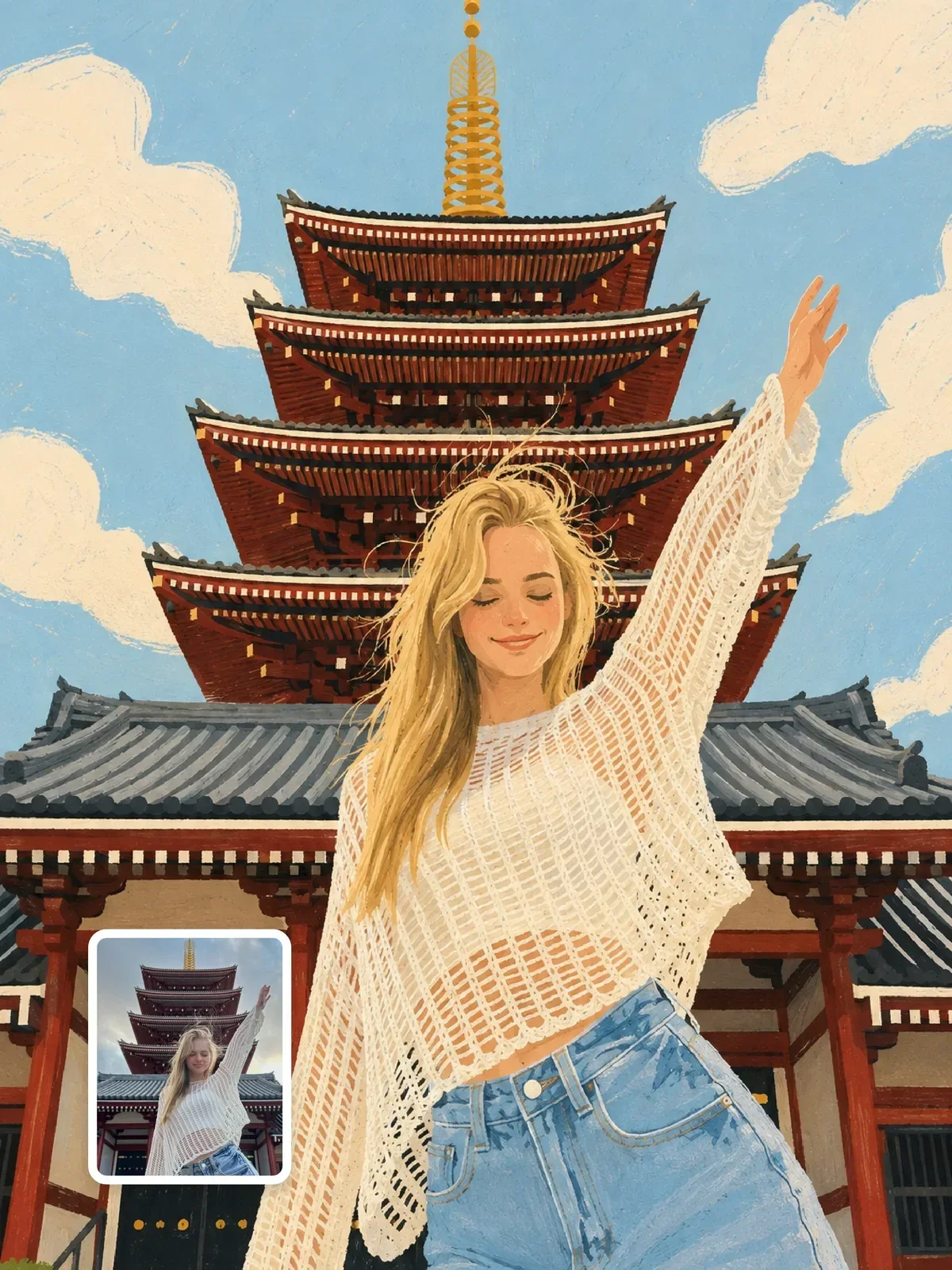 Contemporary naïve illustration, Ergebnis eines ChatGPT Prompts