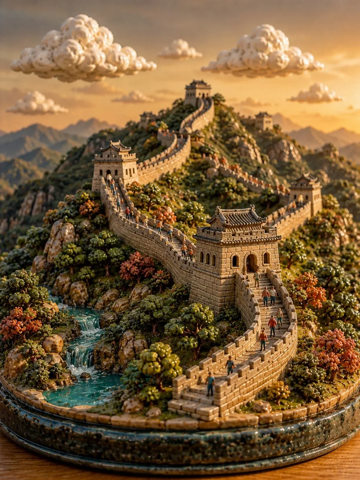 Clay-and-resin landmark diorama, Ergebnis eines ChatGPT Prompts