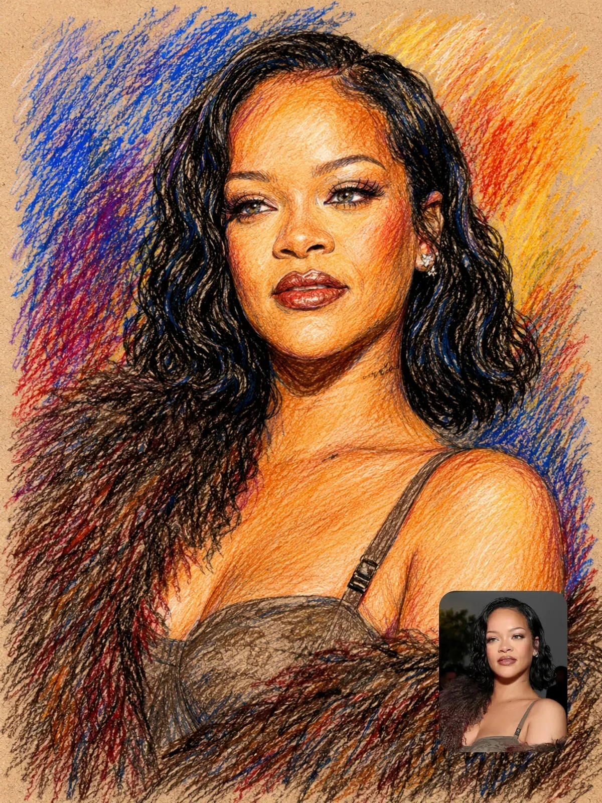 Raw crayon and colored-pencil artwork, ChatGPT prompt result